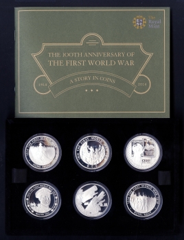 Великобритания набор 5 фунтов 2014 г., PROOF, "Первая мировая война - Вспышка"