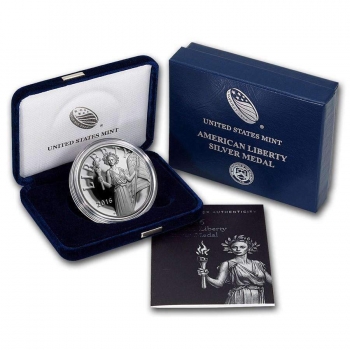 США серебряная медаль 2016 г., PROOF, "Американская Свобода"
