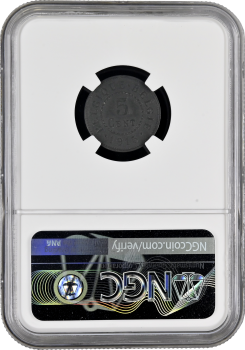 Бельгия 5 сантимов 1915 г. French, NGC AU55, "Немецкая оккупационная чеканка"