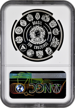 Бразилия 500 крузейро 1991 г., NGC PF69 UC, "Иберо-Америка - Встреча двух миров" Top Pop