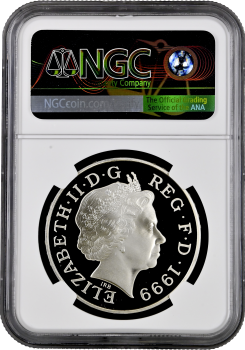 Великобритания 5 фунтов 1999 г., NGC PF69 UC, "Миллениум"