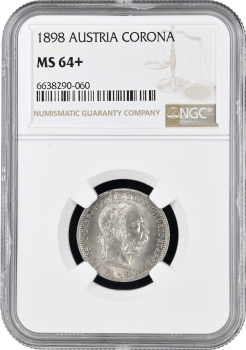 Австрия 1 крона 1898 г., NGC MS64+, "Император Франц Иосиф (1848 - 1916)"