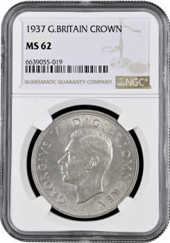 Великобритания 1 крона 1937 г., NGC MS62, "Коронация Короля Георга VI"