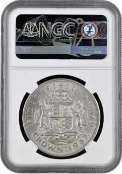 Великобритания 1 крона 1937 г., NGC MS62, "Коронация Короля Георга VI"