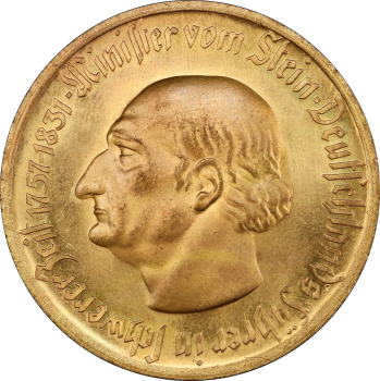 Вестфалия 10000 марок 1923 г., PCGS MS65, "Фрайгерр фон Штейн"
