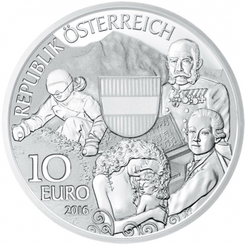 Австрия 10 евро 2016 г., BU, "Земли Австрии - Австрийская Республика"
