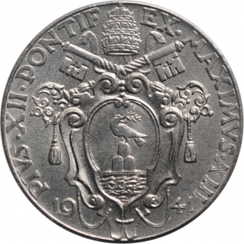 Ватикан 20 чентезимо 1941 г., BU, "Папа Пий XII (1939 - 1958)"