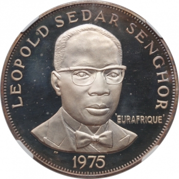 Сенегал 50 франков 1975 г., NGC PF66 UC, "25 лет программе Eurafrique"