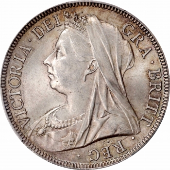 Великобритания 1/2 кроны 1897 г., PCGS MS64, "Королева Виктория (1838 - 1901)"