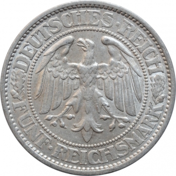 Германия 5 рейхсмарок 1932 г. A, UNC, "Веймарская Республика (Рейхсмарка) (1924 - 1938)"