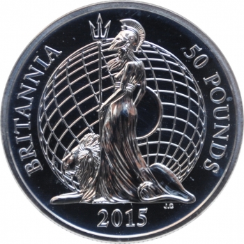 Великобритания 50 фунтов 2015 г., NGC MS69 DPL, "Стоящая Британия"