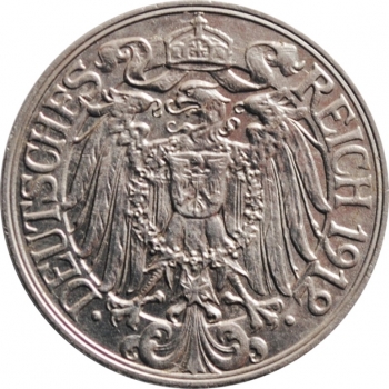 Германия 25 пфеннигов 1912 г. A, 'Германская империя (1871 - 1922)'