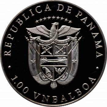 Панама 1 бальбоа 1988 г., PROOF, "XXIV летние Олимпийские Игры, Сеул 1988 - Фехтование" (Cu-Ni)