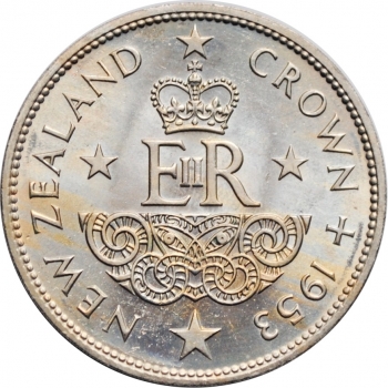 Новая Зеландия 1 крона 1953 г., BU, 'Королева Елизавета II (1953 - 1966)'