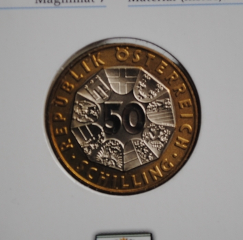 Австрия 50 шиллингов 1997 г., BU, '100 лет Венскому сецессиону'