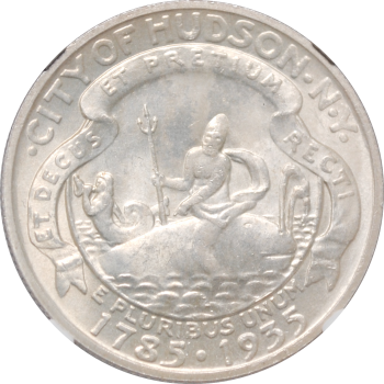 США 50 центов 1935 г., NGC MS64, "150 лет городу Гудзон, штат Нью-Йорк"