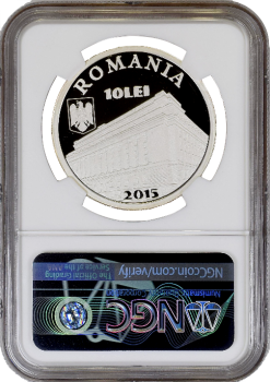 Румыния 10 леев 2015 г., NGC PF69 UC, "125 лет со дня рождения Митице Константинеску"