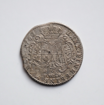 Саксония 1/6 талера 1763 г. FWoF, 'Король Фридрих Август II (1733 - 1763)'