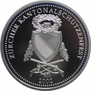 Швейцария 50 франков 2002 г., NGC PF70 UC, "Стрелковый фестиваль в Цюрихе"