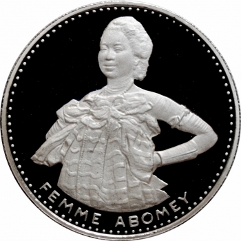 Республика Дагомея (Бенин) 200 франков 1971 г., NGC PF68 UC, "10 лет независимости. Женщина абомей"