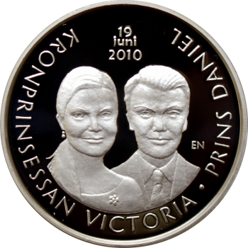 Швеция 300 крон 2010 г., PROOF, "Свадьба принцессы Виктории и Даниэля Уэстлинга"
