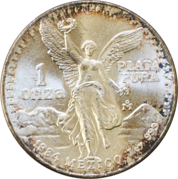 Мексика 1 онза 1984 г., UNC, "Серебряная инвестиционная монета "Свобода"