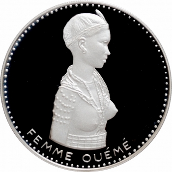 Республика Дагомея (Бенин) 500 франков 1971 г., NGC PF68 UC, "10 лет независимости. Женщина сомба"