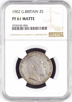 Великобритания 1 флорин 1902 г., NGC PF61, "Король Эдуард VII (1902 - 1910)"