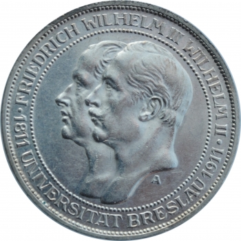 Пруссия 3 марки 1911 г., AU, "Бреславский университет"