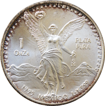 Мексика 1 онза 1995 г., UNC, "Серебряная инвестиционная монета "Свобода"