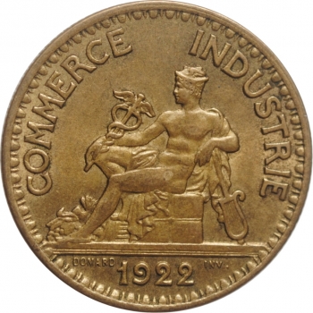 Франция 2 франка 1922 г., UNC, "Третья Республика (1870 - 1941)"