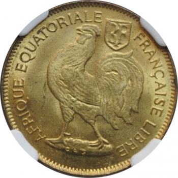 Французская Экваториальная Африка 50 сантимов 1942 г. SA, NGC MS65, "Колония Франции (1942 - 1958)"