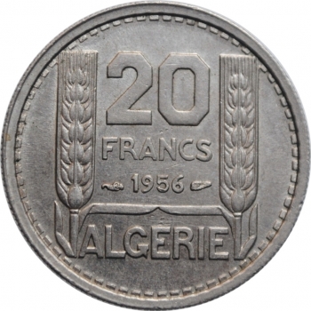 Алжир 20 франков 1956 г., UNC, "Французская колония (1949 - 1956)"