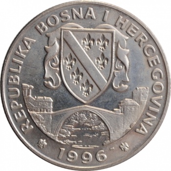 Босния и Герцеговина 500 динаров 1996 г., UNC, "Олимпийские Игры, Атланта 1996 - Фехтование"