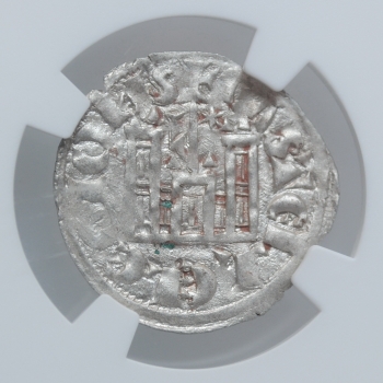Испания, Кастилия и Леон 1 Динеро 1286-1288 г., NGC MS62, "Король Санчо IV (1284 - 1295)"