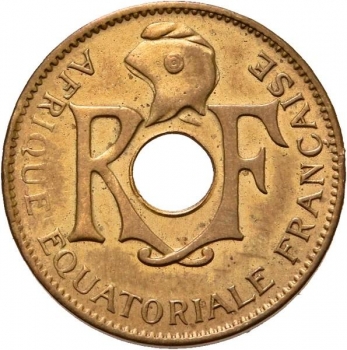 Французская Экваториальная Африка 10 сантимов 1943 г., UNC, "Колония Франции (1942 - 1958)"