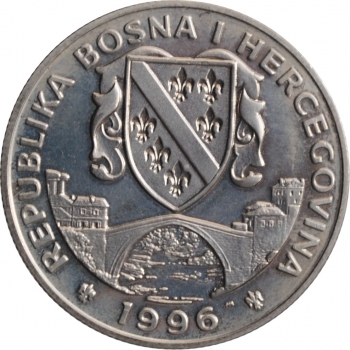 Босния и Герцеговина 500 динаров 1996 г., UNC, "Олимпийские Игры, Атланта 1996 - Прыжки в длину"