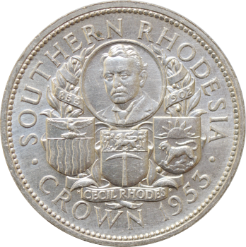 Южная Родезия 1 крона 1953 г., UNC, "100 лет со дня рождения Сесиля Родса"