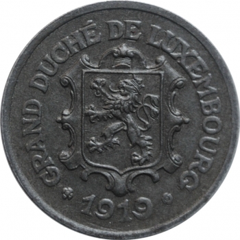 Люксембург 25 сантимов 1919 г., UNC, "Великая герцогиня Шарлотта (1918 - 1964)"