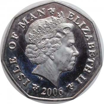 Остров Мэн 50 пенсов 2006 г., UNC, "Рождество"