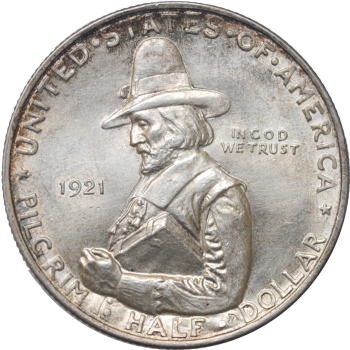США 50 центов 1921 г., UNC, "300 лет прибытию Отцов-пилигримов"