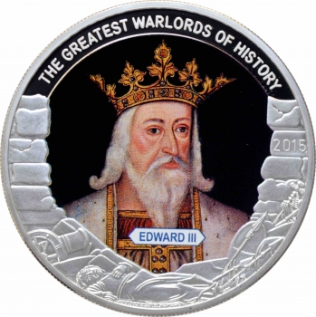 Палау 1 доллар 2015 г., PROOF, "Величайшие военачальники истории - Эдуард III"