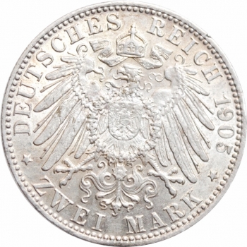 Бавария 2 марки 1905 г., AU, "Король Отто І (1886 - 1913)"