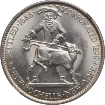 США 50 центов 1938 г., NGC MS65, "250 лет городу Нью-Рошелл"