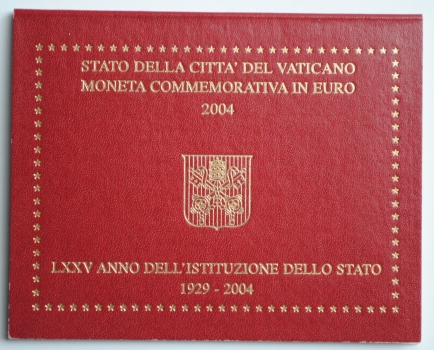 Ватикан 2 евро 2004 г., BU, '75 лет образования Государства Ватикан'