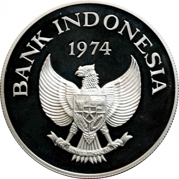 Индонезия 5000 рупий 1974 г., PROOF, "Орангутан"