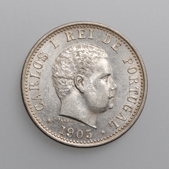 Индия - Португальская 1 рупия 1903 г., UNC, "Король Карлуш I (1889 - 1908)"