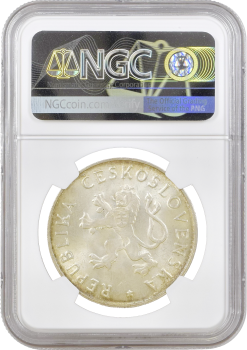 Чехословакия 50 крон 1955 г., NGC MS63, "10 лет освобождению от Германии"