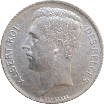 Бельгия 50 сантимов 1914 г. DES, UNC, "Король Альберт I (1910 - 1934)"