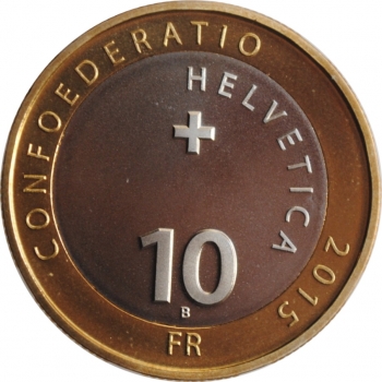 Швейцария 10 франков 2015 г., BU, "Праздник Альмабтриб"